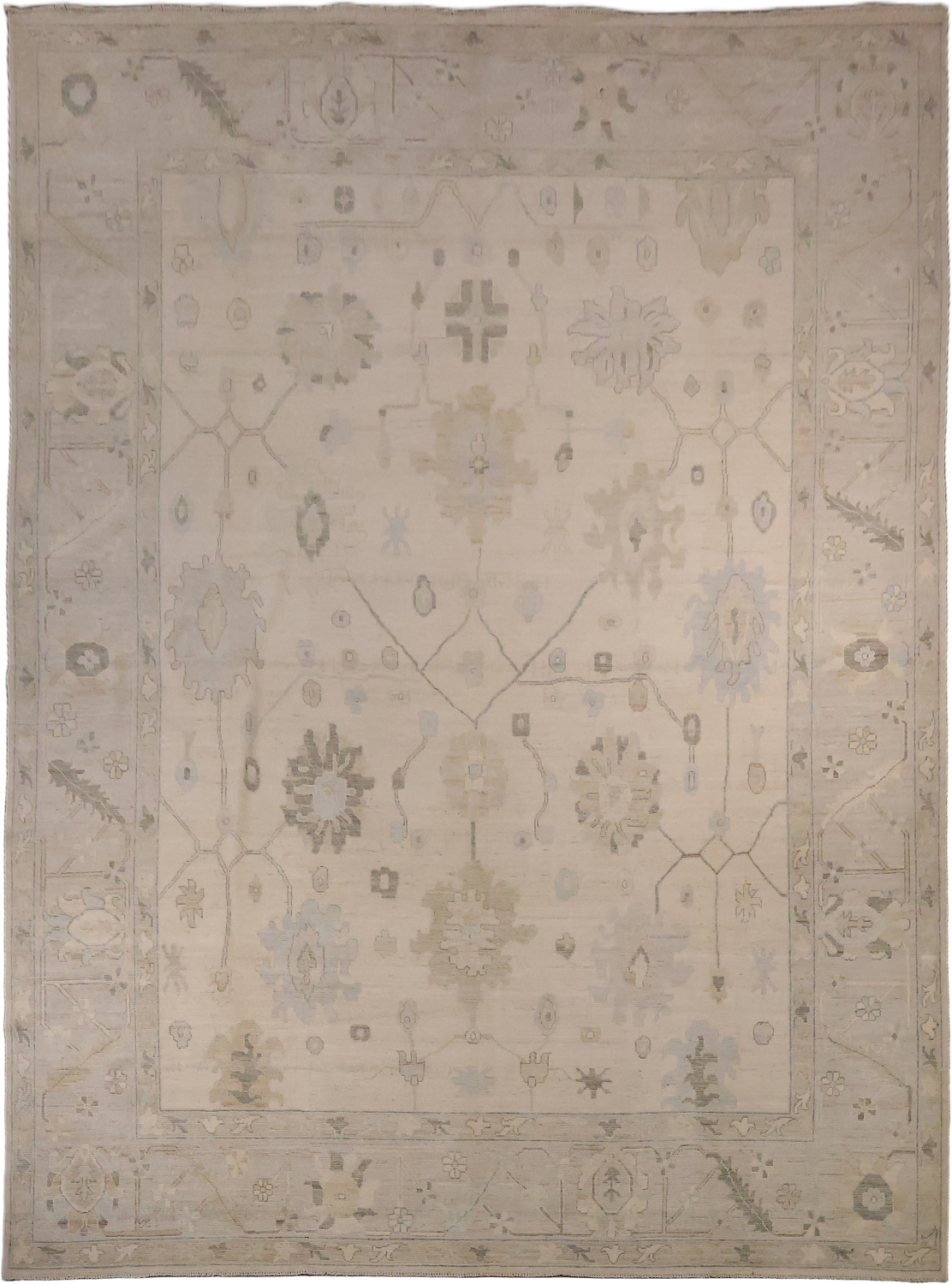 Traditional Vegetable Dye Wool Oriental Oushak Area Rug 10x14
