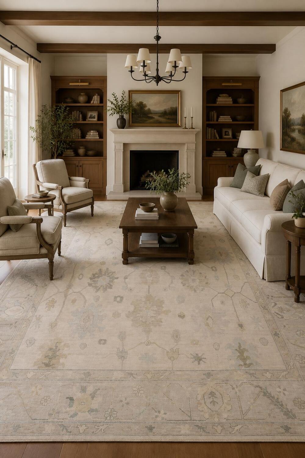 Traditional Vegetable Dye Wool Oriental Oushak Area Rug 10x14