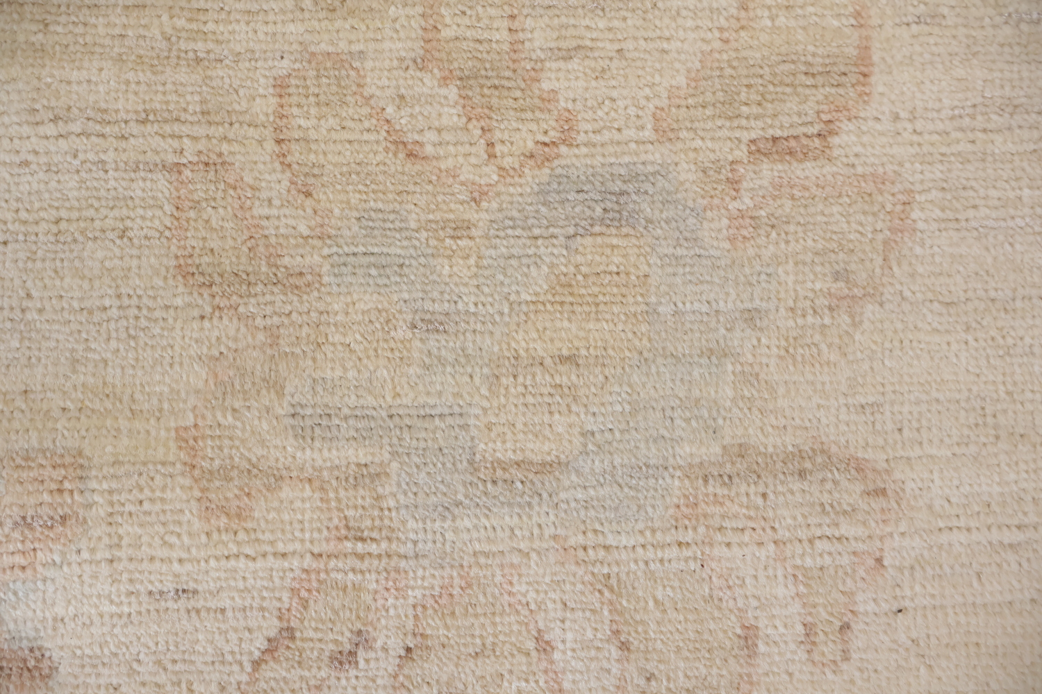 Vintage-Inspired Beige Oushak Oriental Wool Rug with Subtle Floral Motifs 9x12