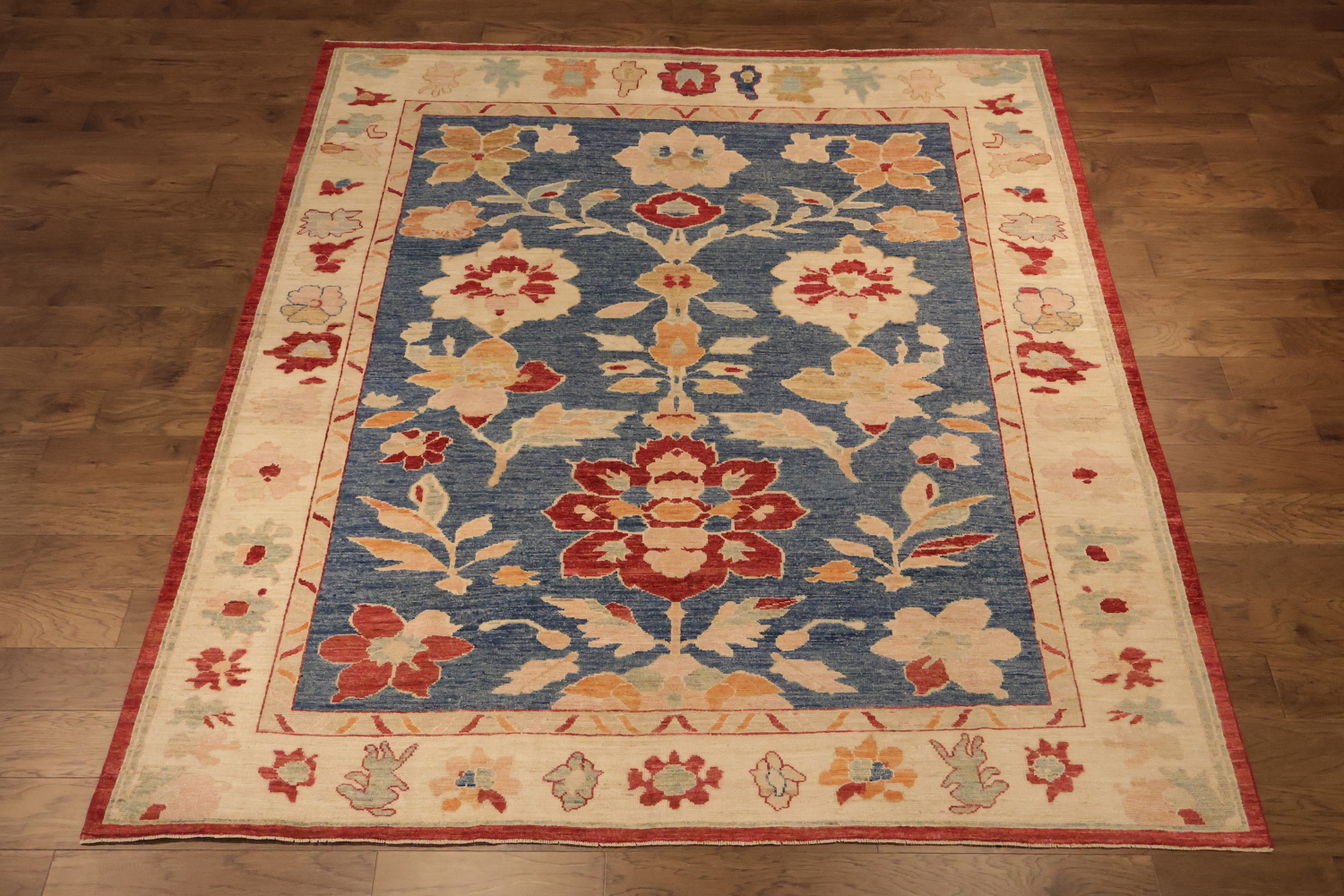 Traditional All Over Floral Oriental Wool Oushak Area Rug 8x10