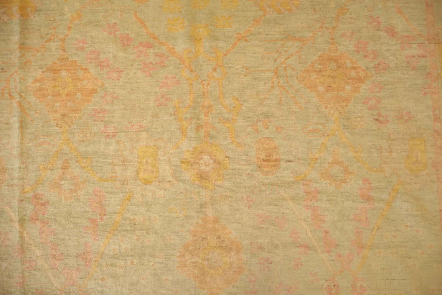 Must See! Muted Green Vegetable Dye Wool Traditional Oriental Wool Oushak Area Rug 8x10