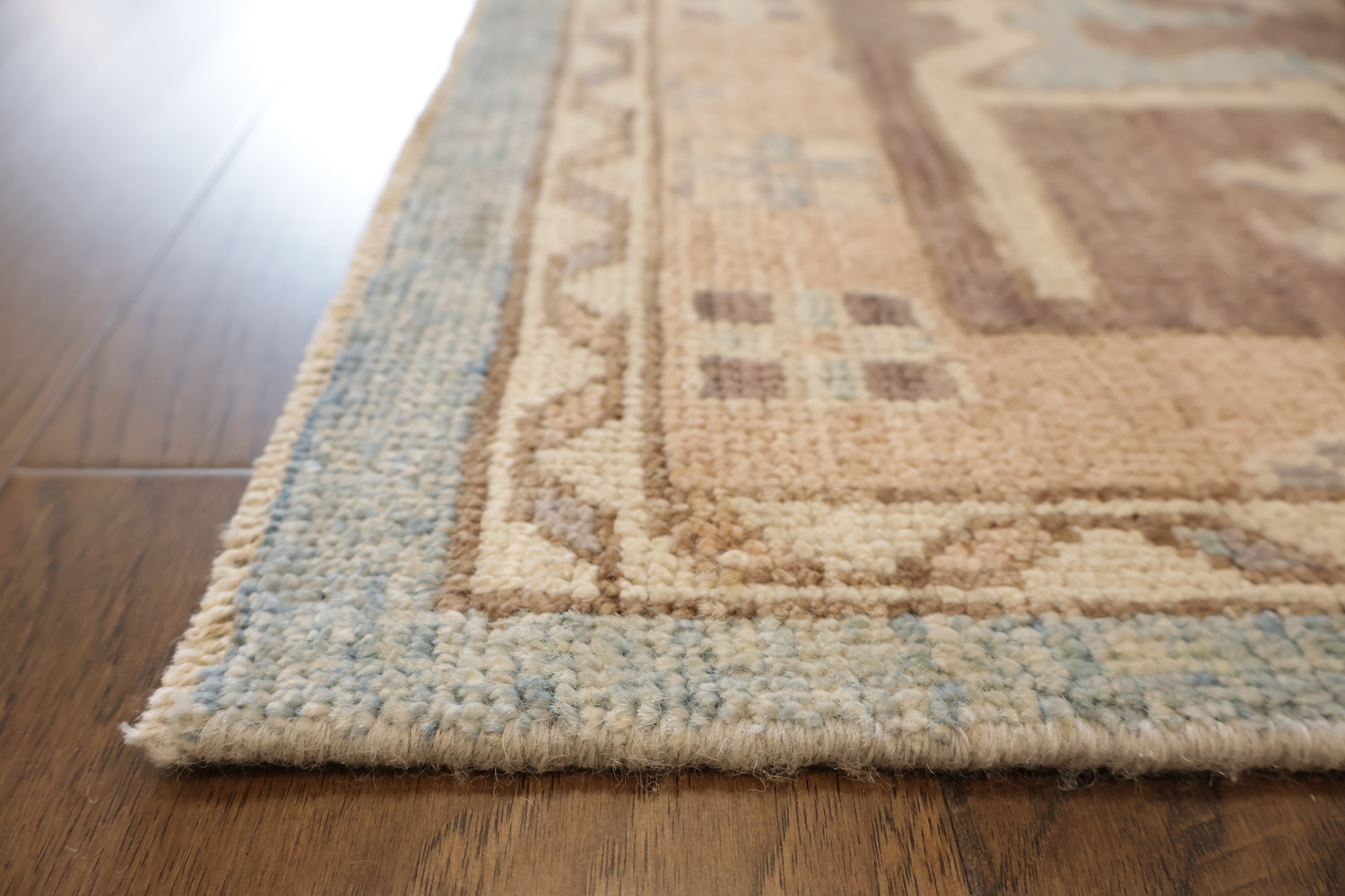 Artisan Crafted Grey Oriental Wool Oushak Rug Featuring Classic Floral Motifs 8x10
