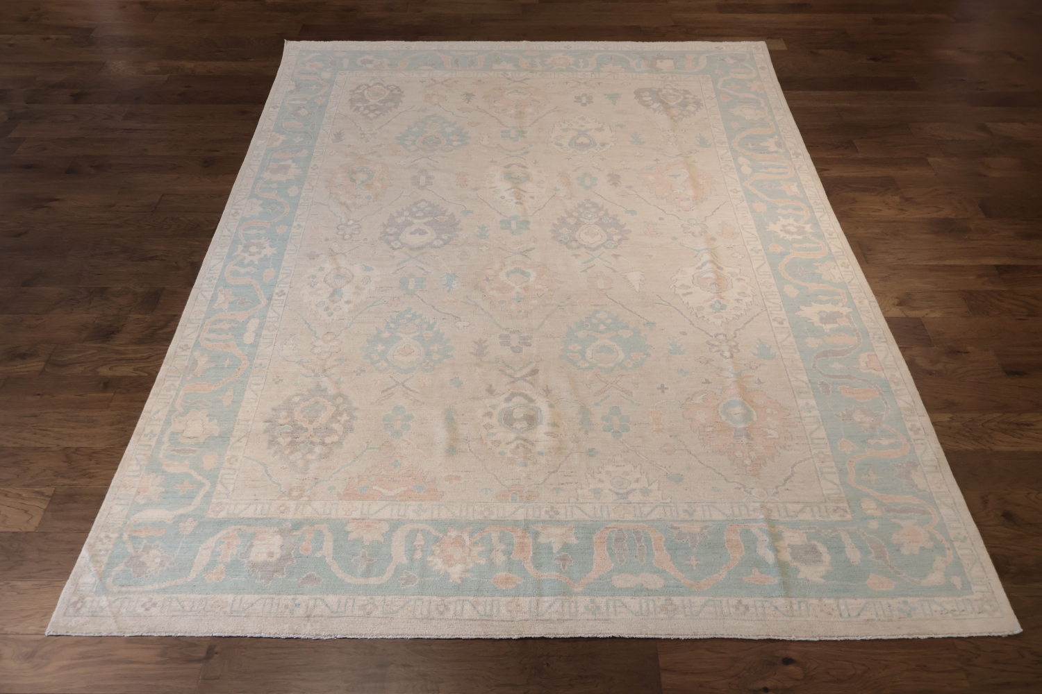 Outstanding Muted Pink Turkish Traditional Oushak Wool Oriental Area Rug 9x12