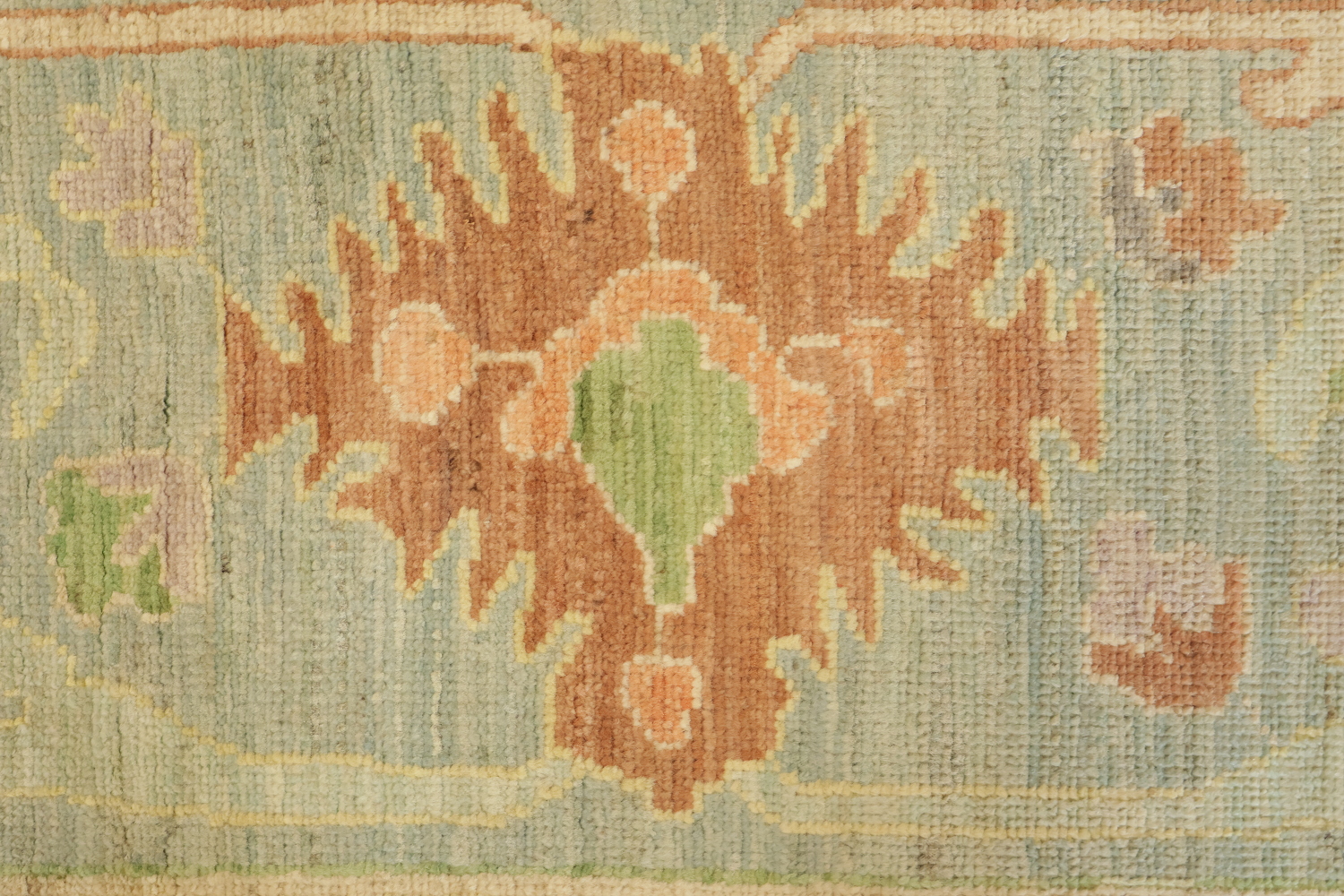 Vegetable Dye Muted Green Turkish Traditional Oushak Oriental Wool Area Rug 10x14
