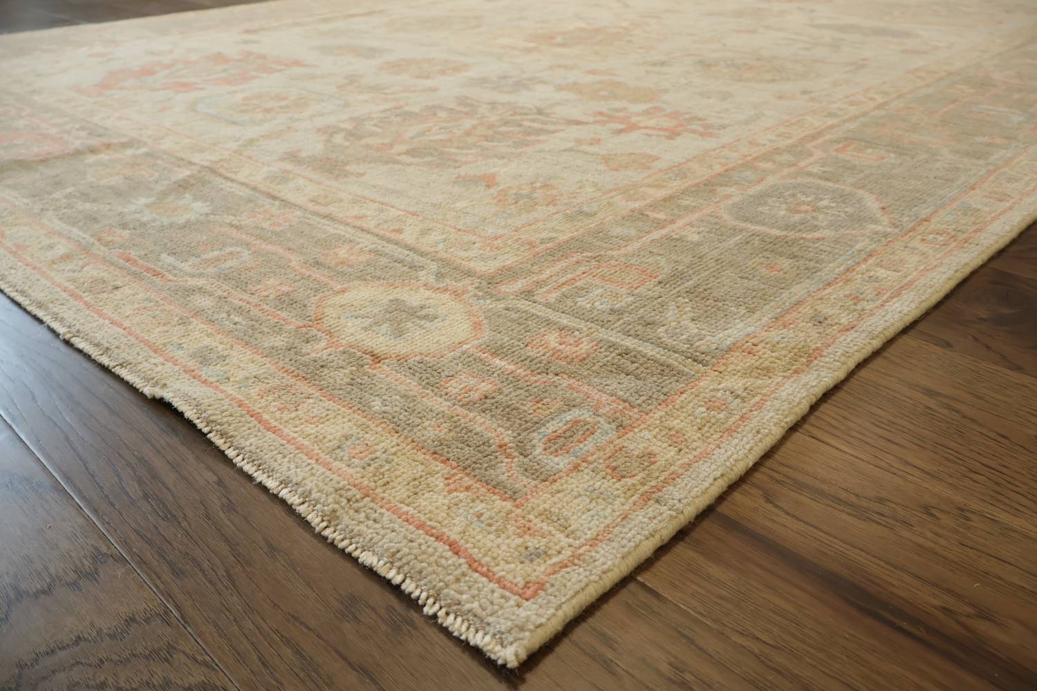 MUST SEE! Muted Grey Traditional Turkish Oushak Oriental Wool Area Rug 6x9