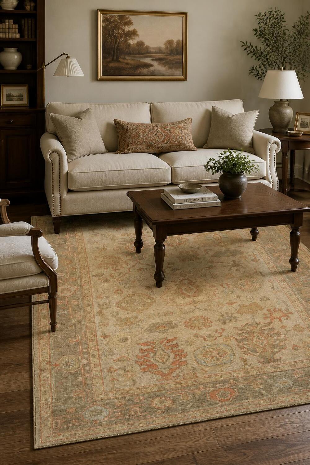 MUST SEE! Muted Grey Traditional Turkish Oushak Oriental Wool Area Rug 6x9