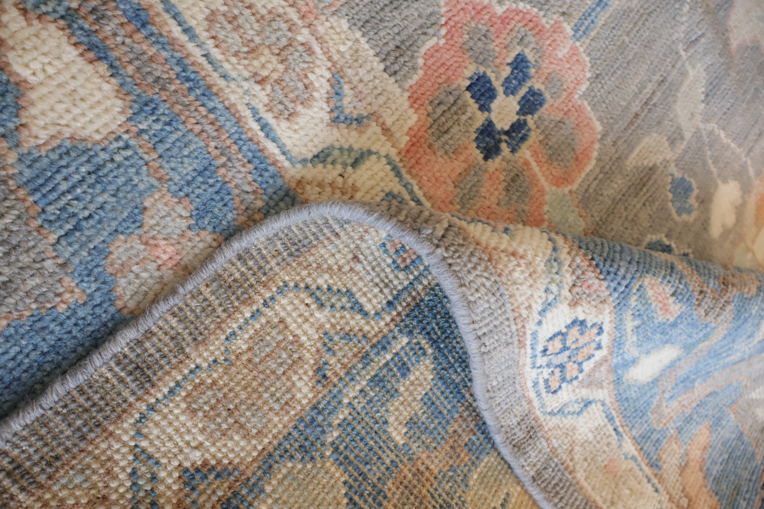 Classic Earth-Toned Oriental Wool Oushak Rug Featuring Intricate Floral Medallions 10x14