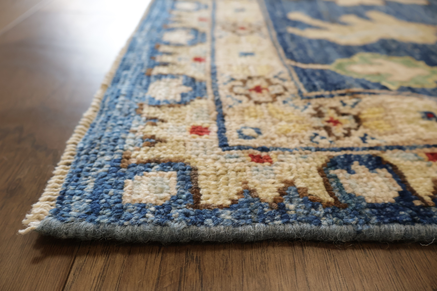Outstanding Blue Chic Oriental Oushak Wool Area Rug Featuring Floral Patterns 8x10