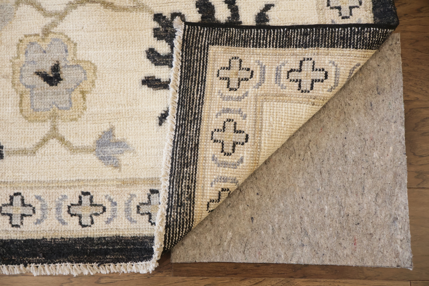 Palace Size Elegant Charcoal and Ivory Floral Oriental Wool Oushak Area Rug for Living Space 12x16