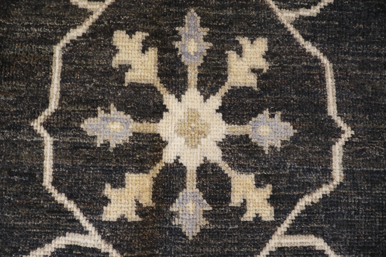 Palace Size Elegant Charcoal and Ivory Floral Oriental Wool Oushak Area Rug for Living Space 12x16