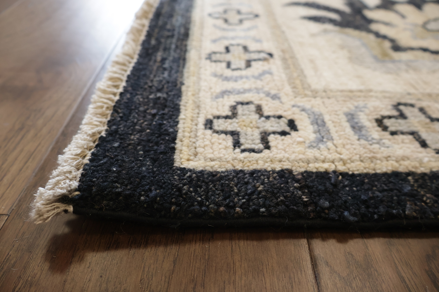 Palace Size Elegant Charcoal and Ivory Floral Oriental Wool Oushak Area Rug for Living Space 12x16