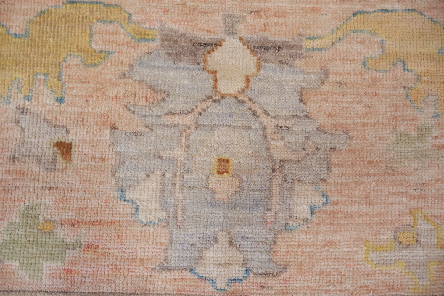 Muted Ivory Vegetable Dye Wool Traditional Oushak Area Rug 10x14