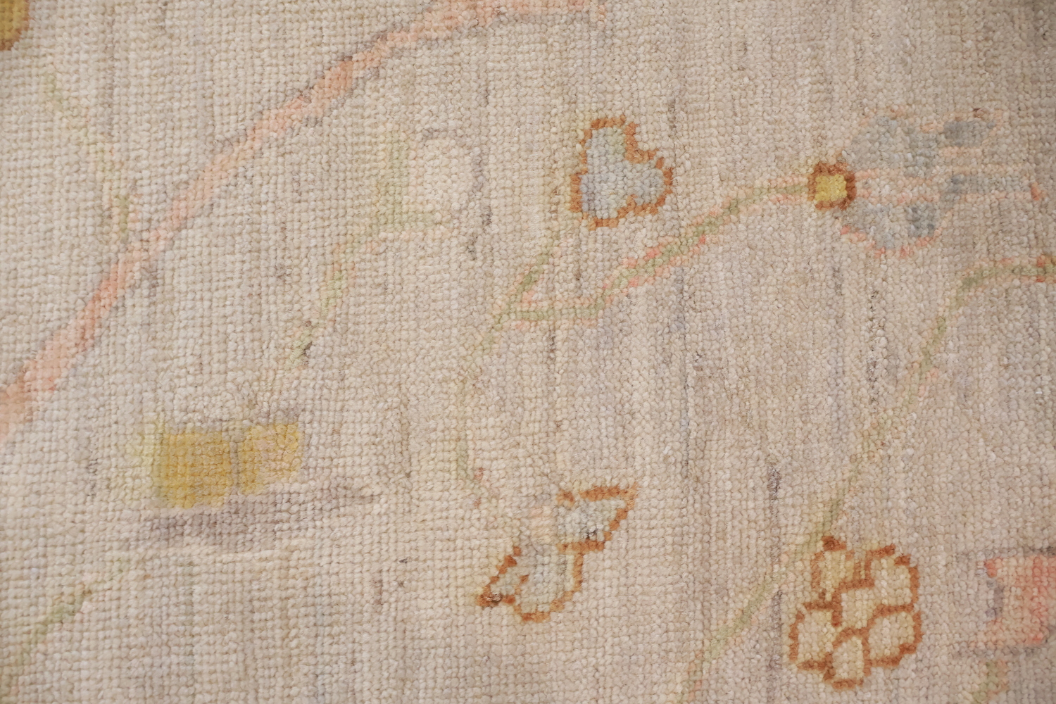 Muted Ivory Vegetable Dye Wool Traditional Oushak Area Rug 10x14