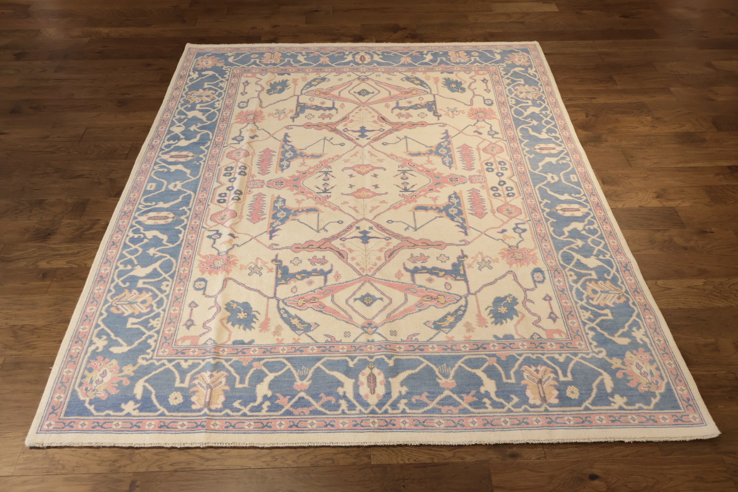 All Over Geometric Traditional Turkish Oushak Oriental Wool Area Rug 8x10
