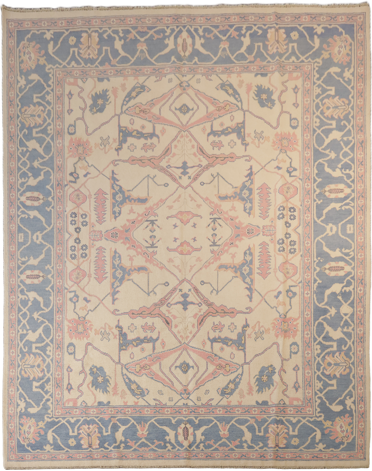 All Over Geometric Traditional Turkish Oushak Oriental Wool Area Rug 8x10