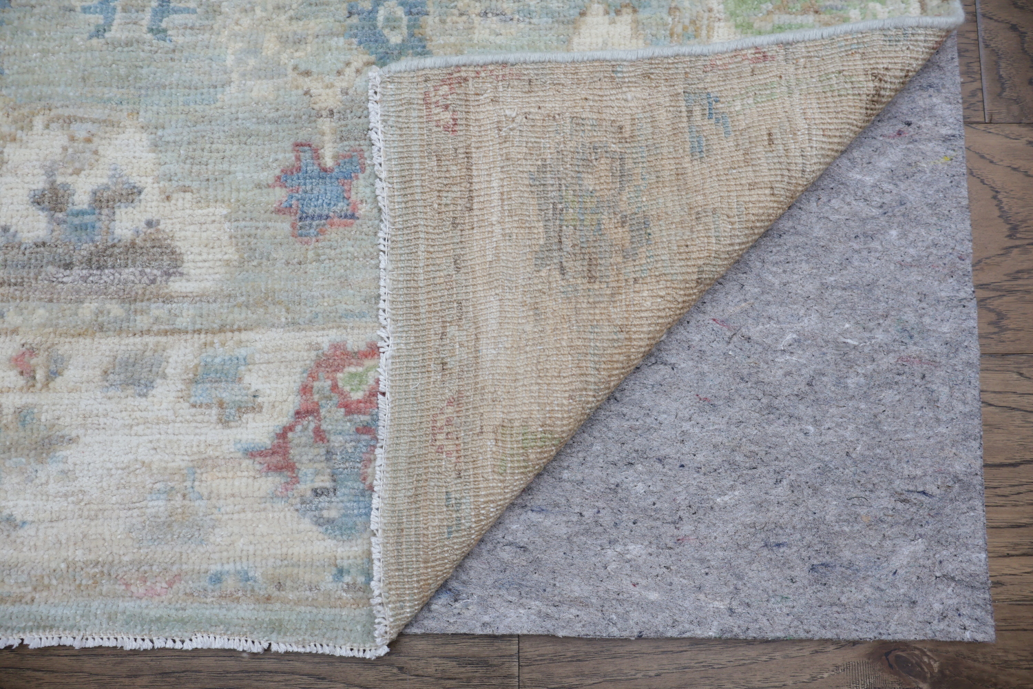 Muted Green All Over Traditional Oushak Oriental Wool Rug 4x6