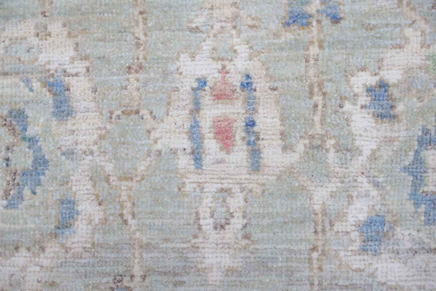 Muted Green All Over Traditional Oushak Oriental Wool Rug 4x6