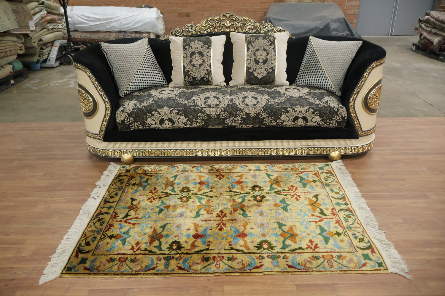 RARE! Intricate Vintage Design silk Rug for Elegant Living Spaces 4x6