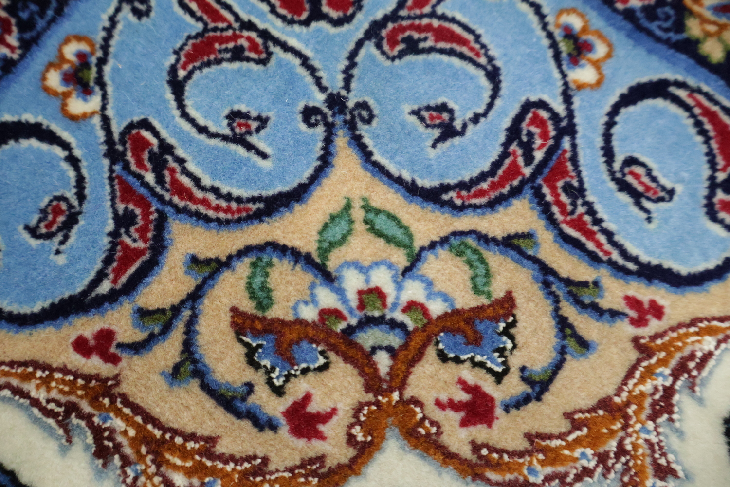 Extra Fine Signed Vegetable Dye Wool Persian Isfahan Floral Rug 4x6