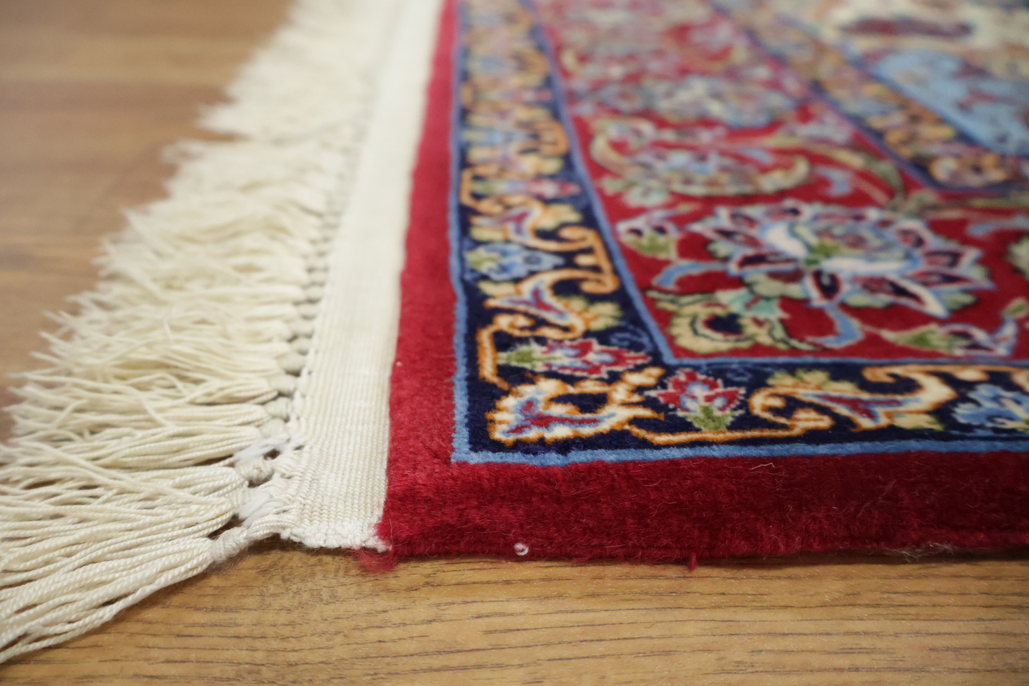 Extra Fine Signed Vegetable Dye Wool Persian Isfahan Floral Rug 4x6