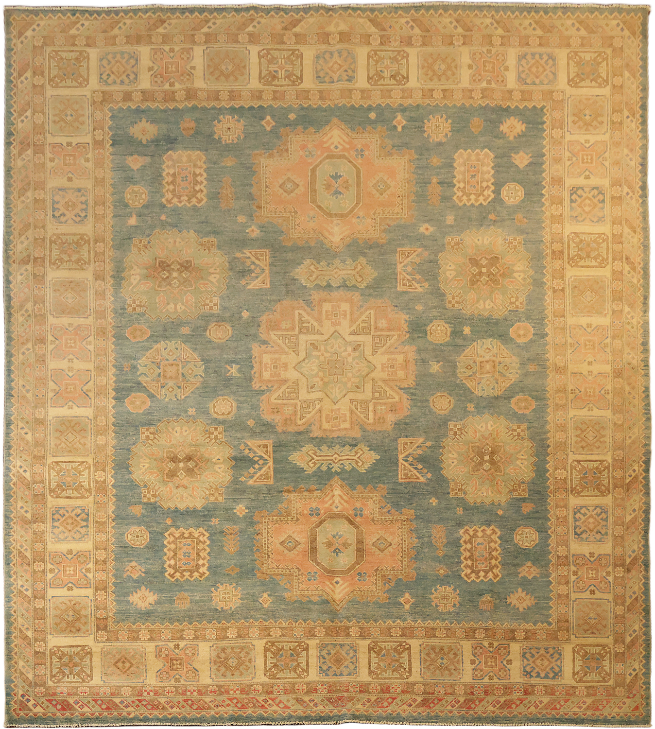 Elegant Persian-inspired rug in muted blue and beige tones for classic decor 8x10