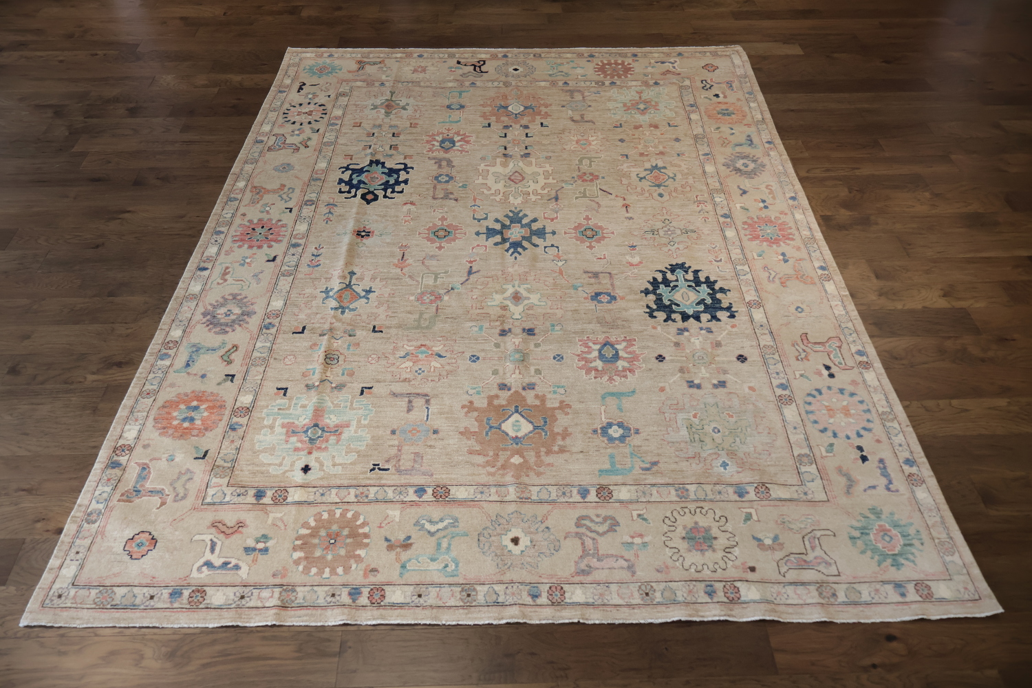 All Overt Muted Pink Traditional Traditional Oushak Wool Area Rug 9x12