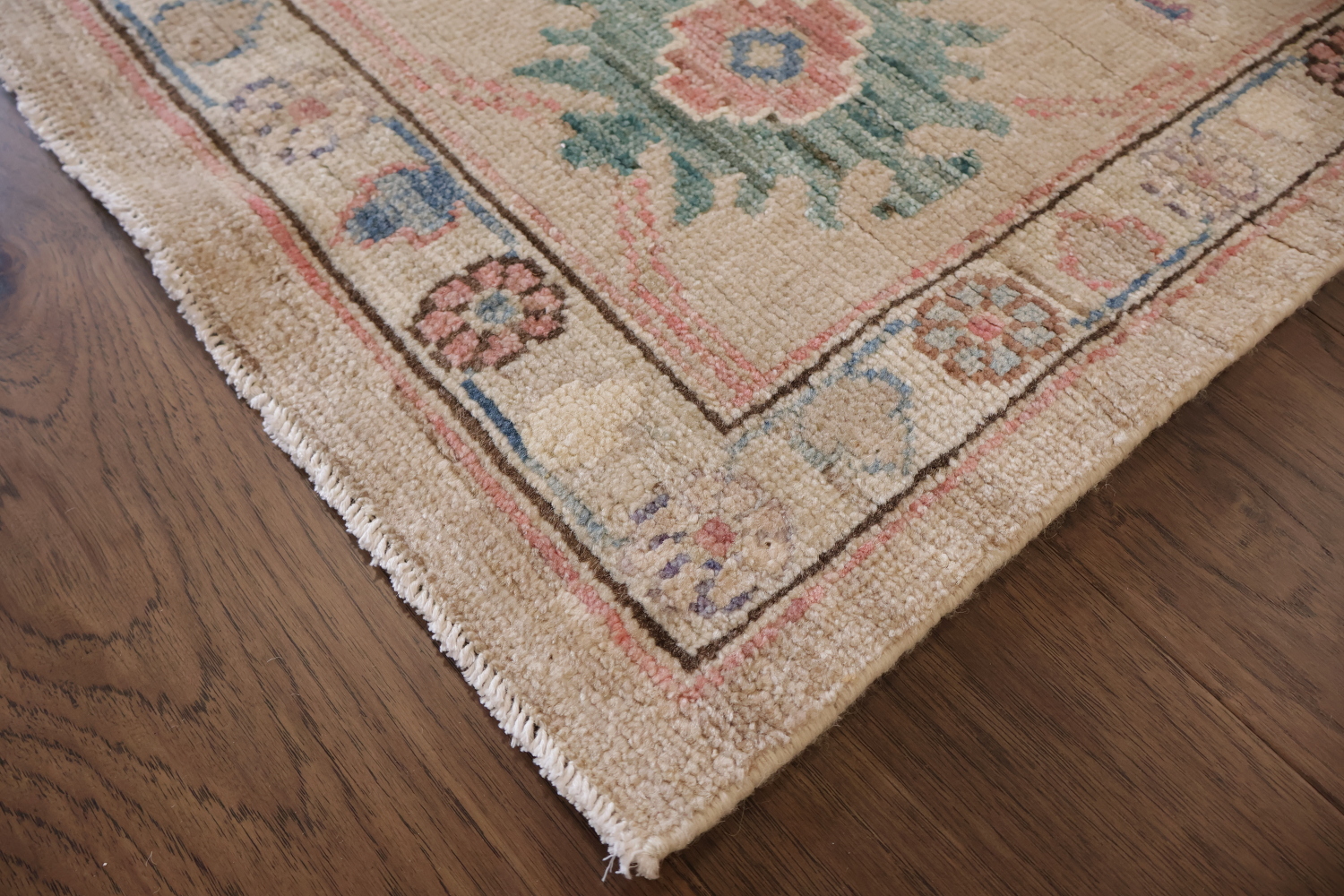 All Overt Muted Pink Traditional Traditional Oushak Wool Area Rug 9x12