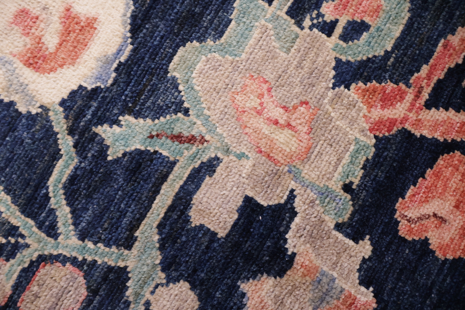 RARE! Blue Wool Floral Oriental Traditional Oushak Area Rug 7x15