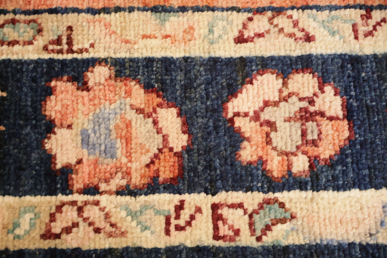 RARE! Blue Wool Floral Oriental Traditional Oushak Area Rug 7x15
