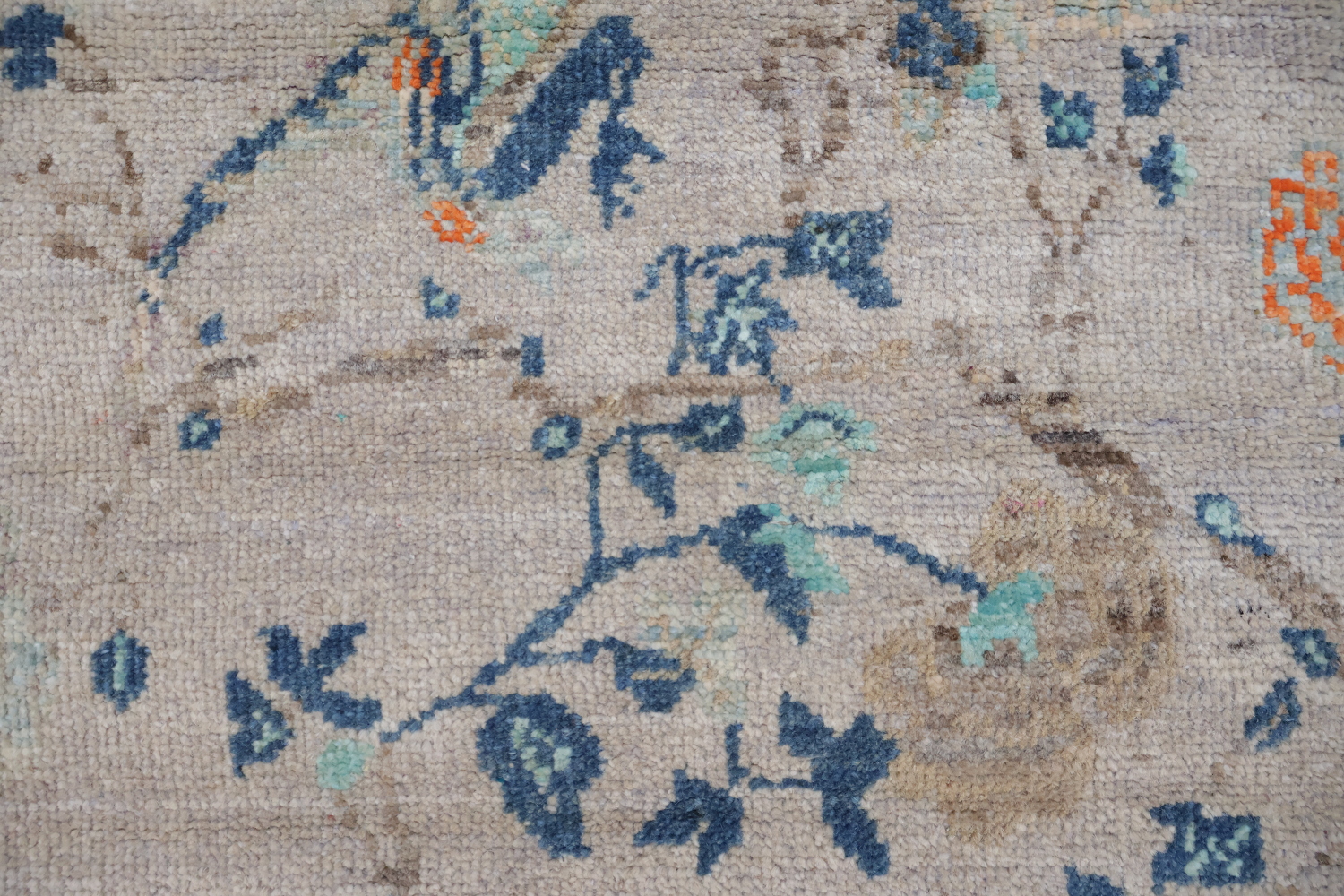 Rare Vegetable Dye Wool Oushak Turkish Runner Rug 3x11