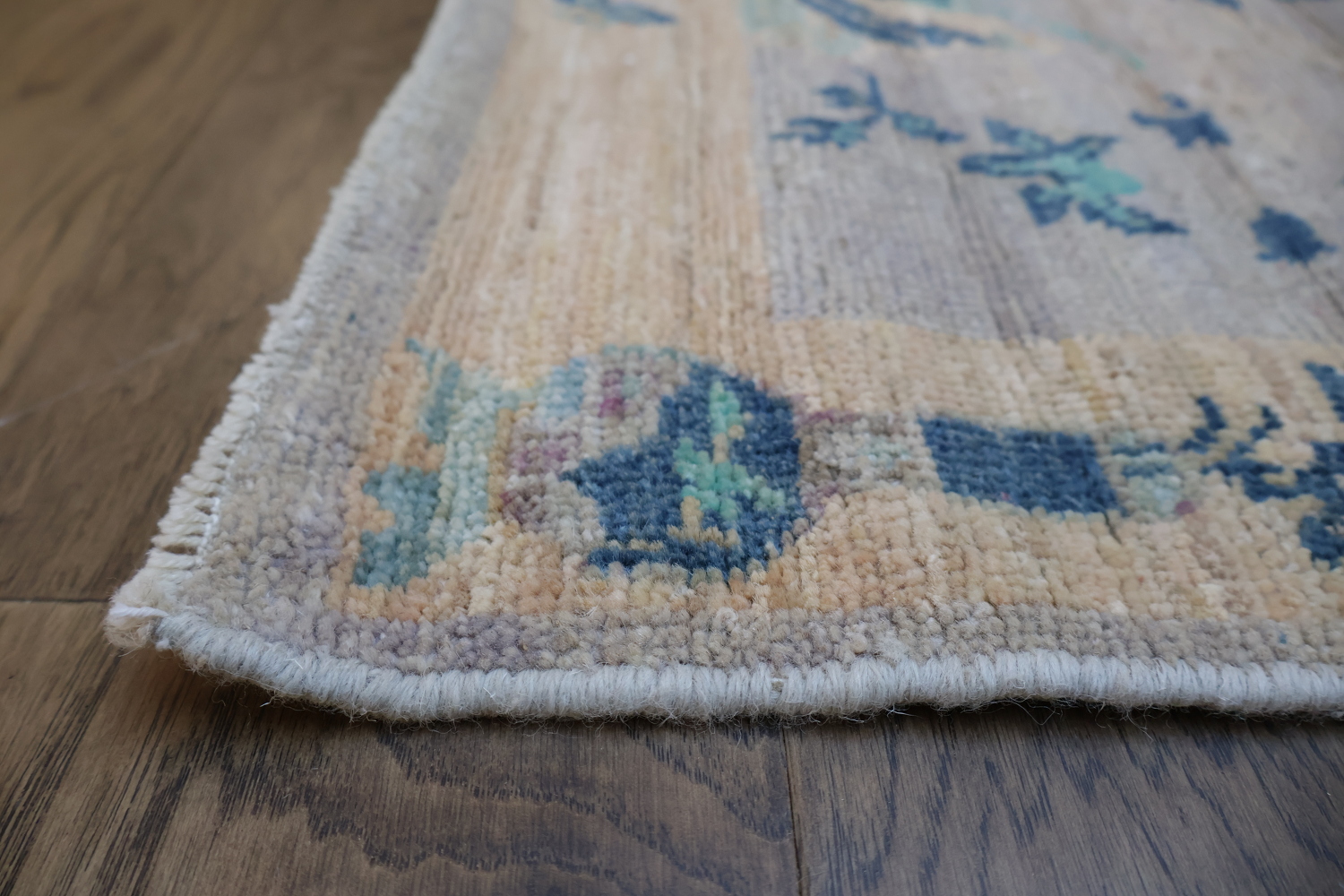 Rare Vegetable Dye Wool Oushak Turkish Runner Rug 3x11