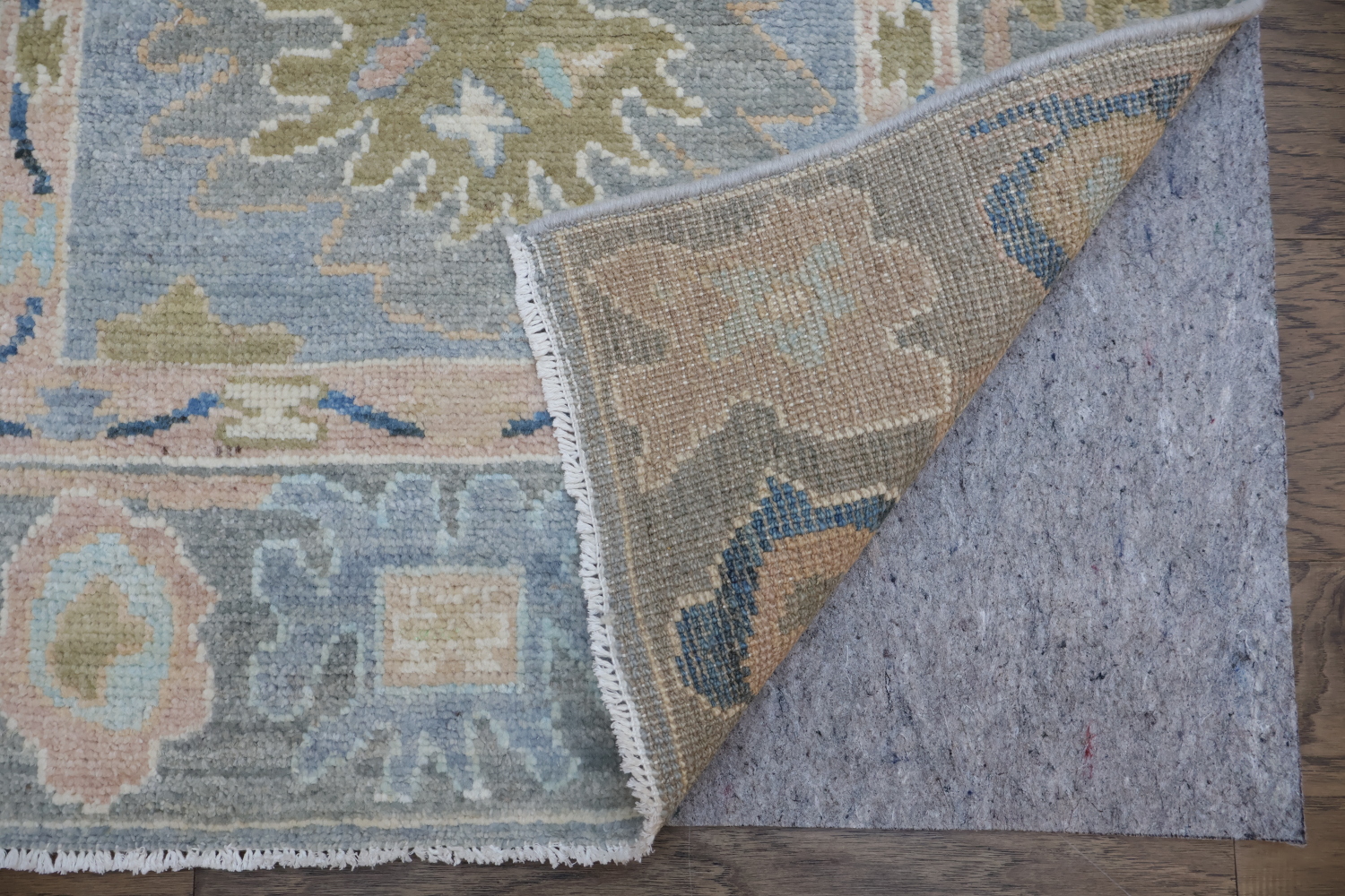 Vegetable Dye Wool Oushak Turkish Runner Rug 3x8