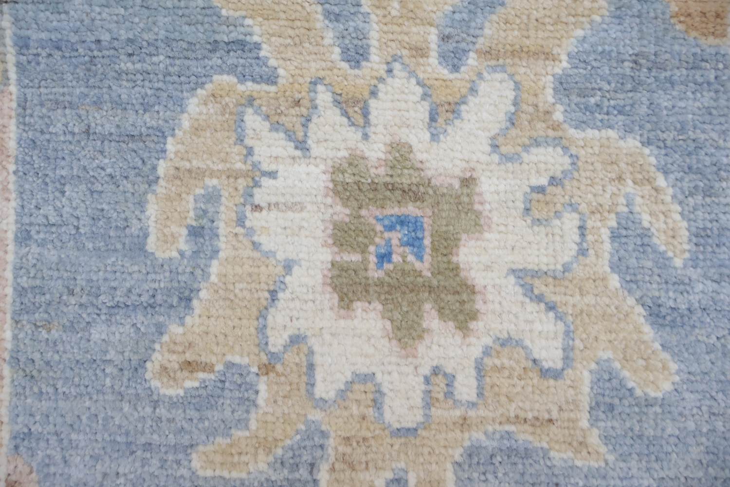 Vegetable Dye Wool Oushak Turkish Runner Rug 3x8
