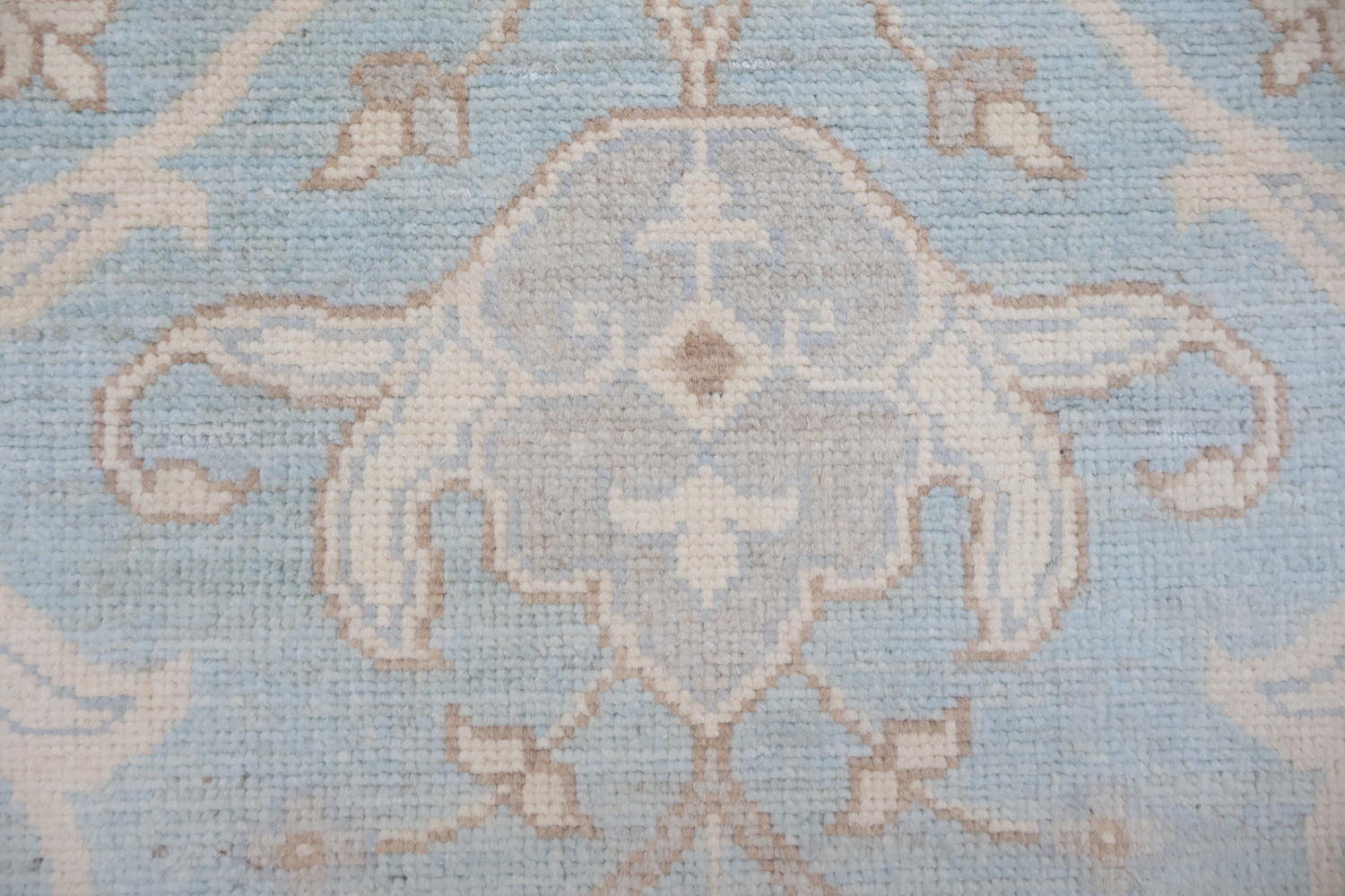 Must See! Blue Oriental Oushak Turkish Runner Wool Rug 3x10