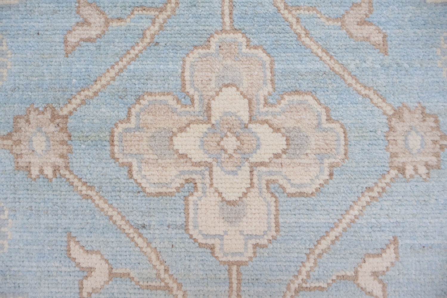 Must See! Blue Oriental Oushak Turkish Runner Wool Rug 3x10