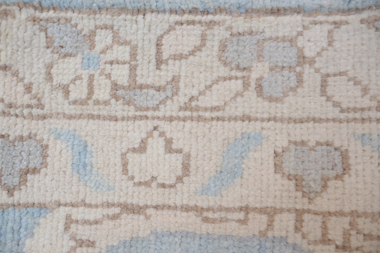 Must See! Blue Oriental Oushak Turkish Runner Wool Rug 3x10