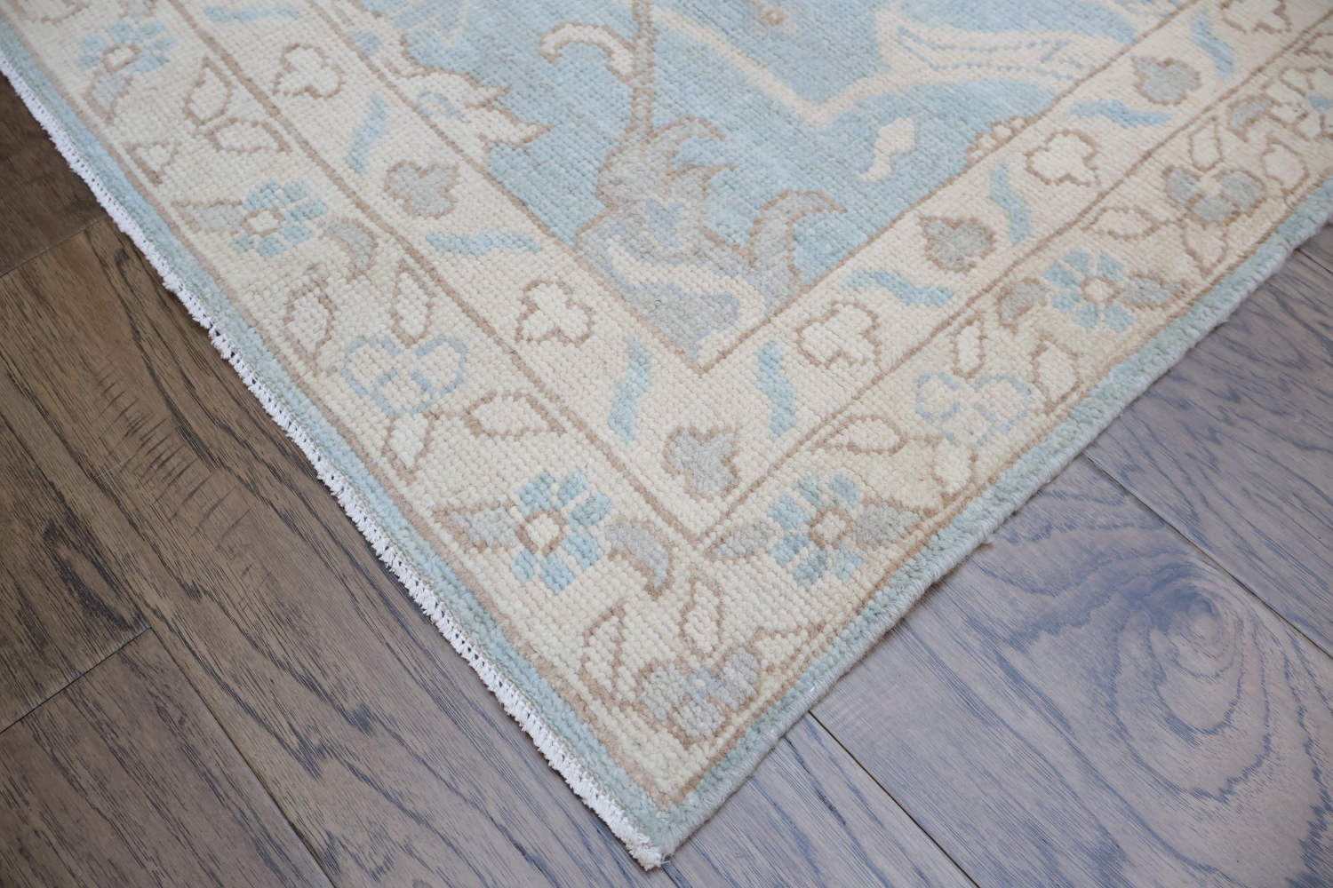 Must See! Blue Oriental Oushak Turkish Runner Wool Rug 3x10