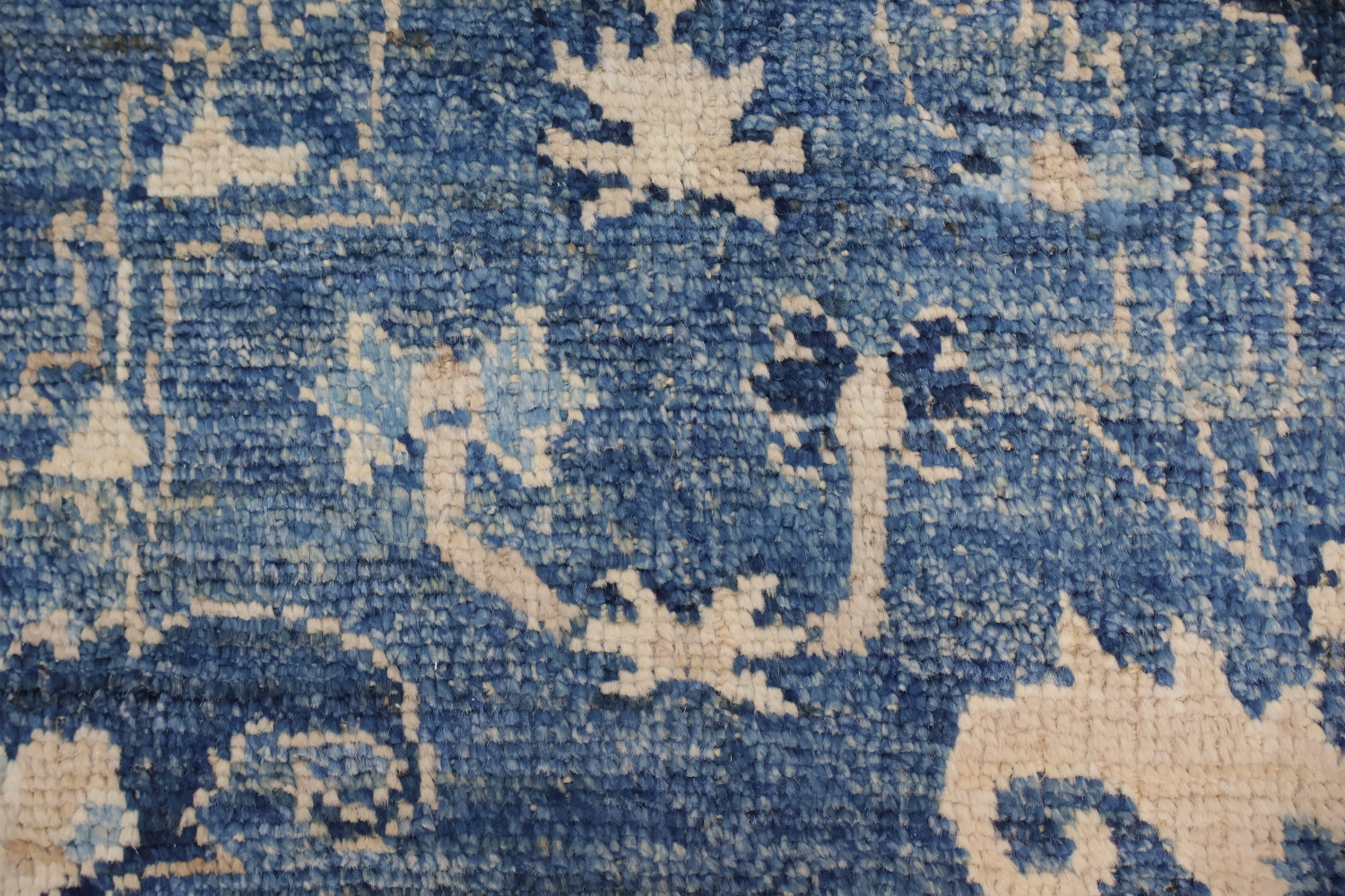 Outstanding! Blue Vegetable Dye Wool Oriental Oushak Turkish Runner Rug 4x19