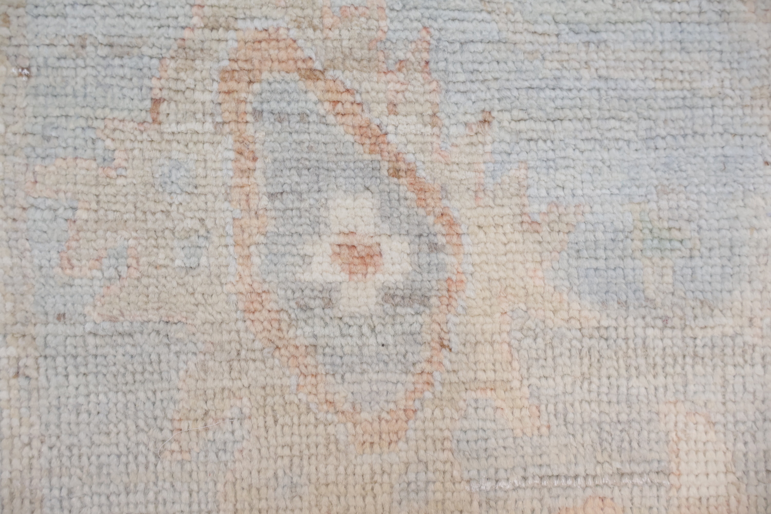 Blue Palace Size Vegetable Dye Wool Oushak Turkish Runner Rug 3x20