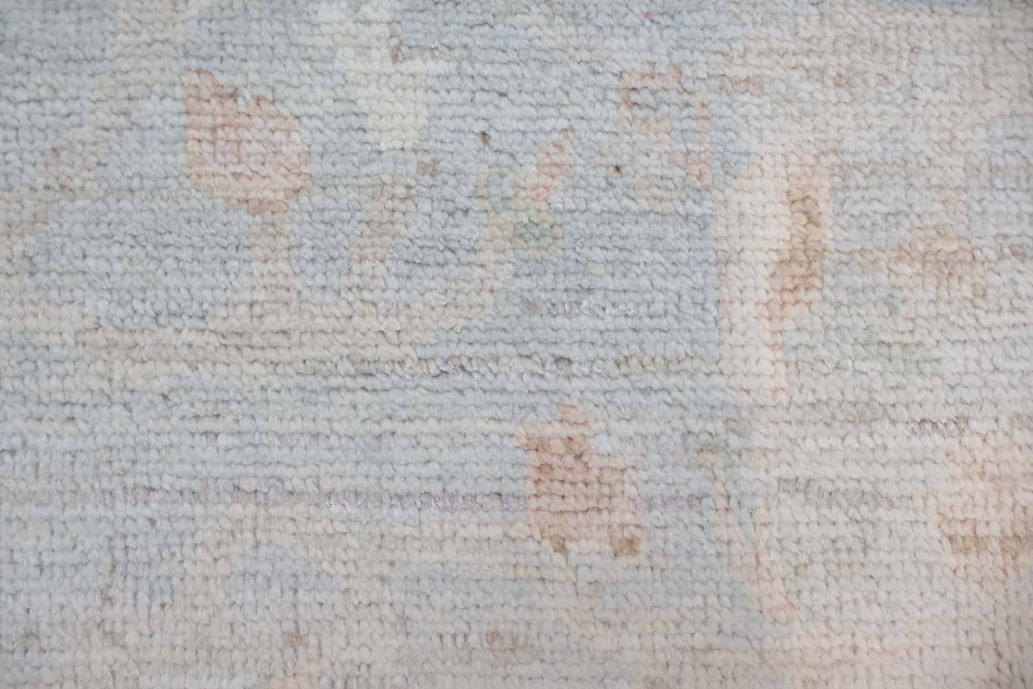 Blue Palace Size Vegetable Dye Wool Oushak Turkish Runner Rug 3x20