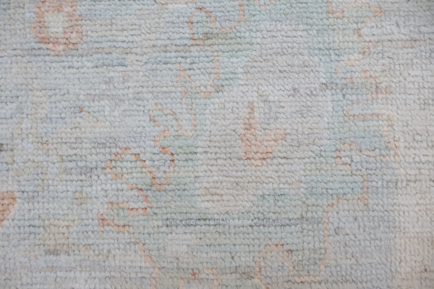 Blue Palace Size Vegetable Dye Wool Oushak Turkish Runner Rug 3x20