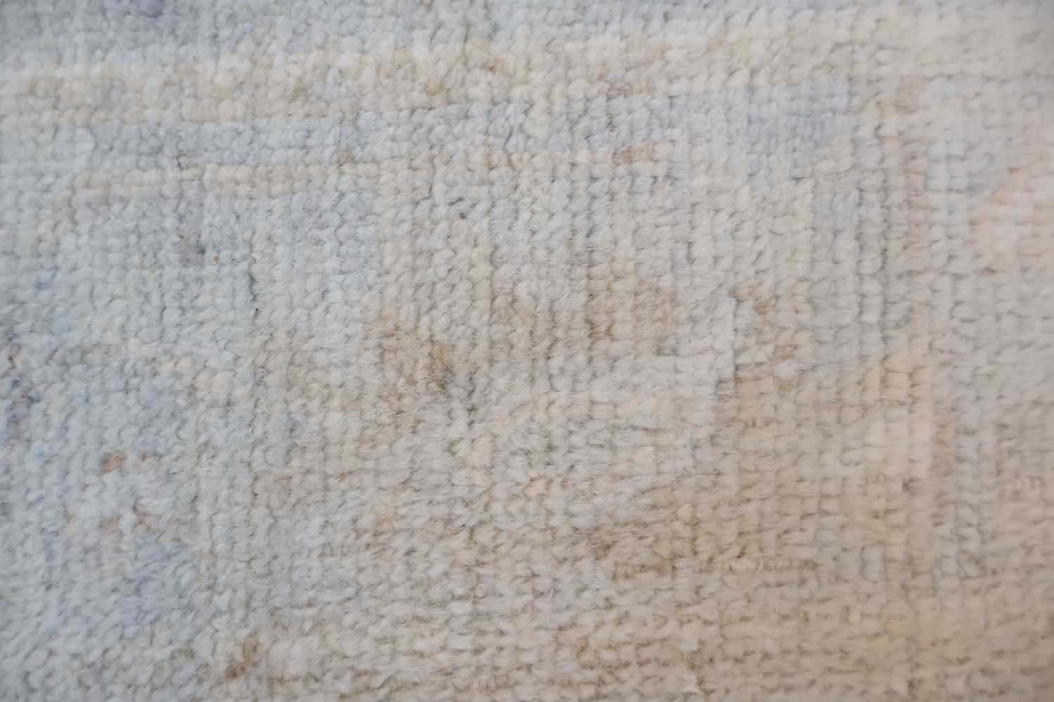 Blue Palace Size Vegetable Dye Wool Oushak Turkish Runner Rug 3x20