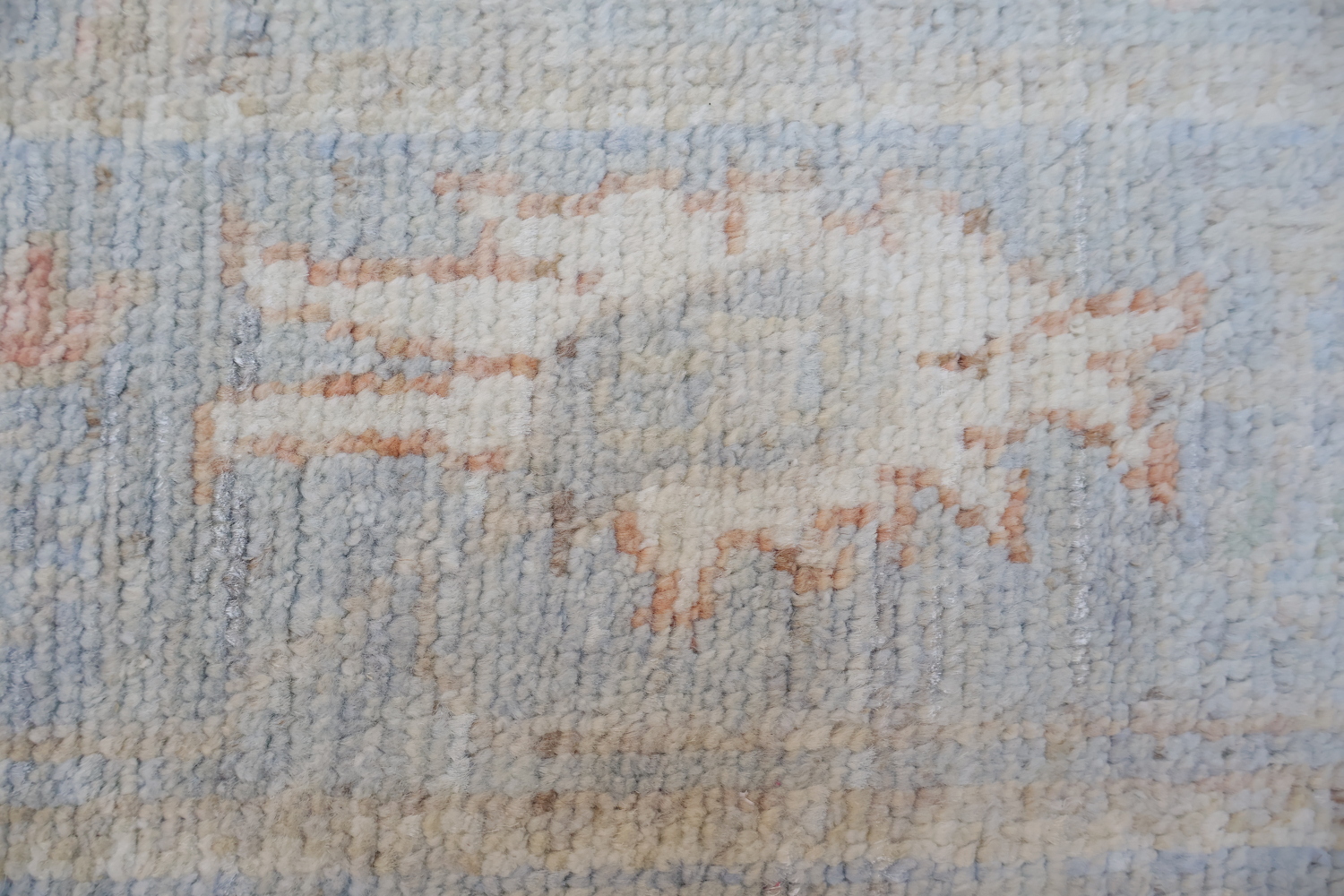 Blue Palace Size Vegetable Dye Wool Oushak Turkish Runner Rug 3x20