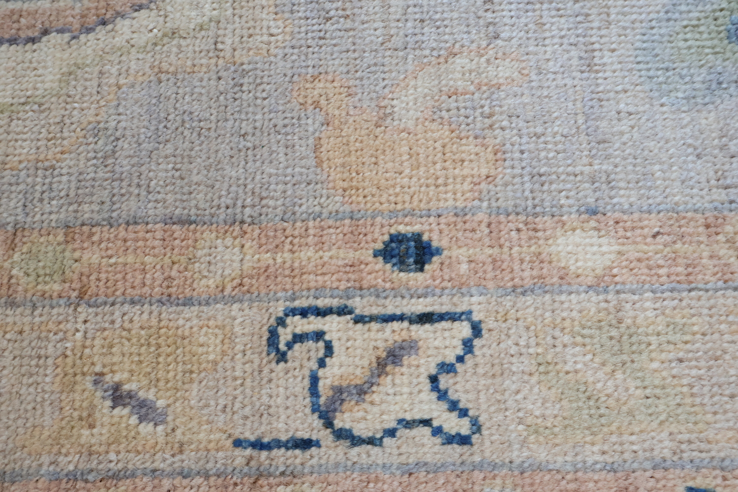 Floral Grey Vegetable Dye Wool Oushak Turkish Runner Rug 3x10