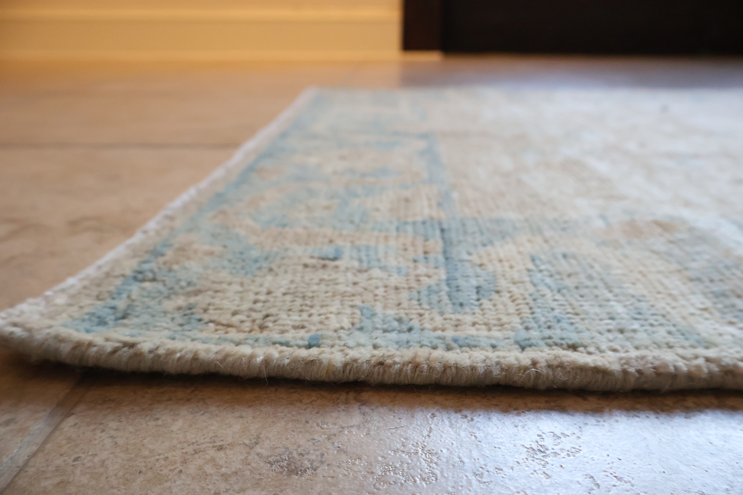 Stunning! Muted Pink Oushak Turkish Runner Wool Rug 3x10