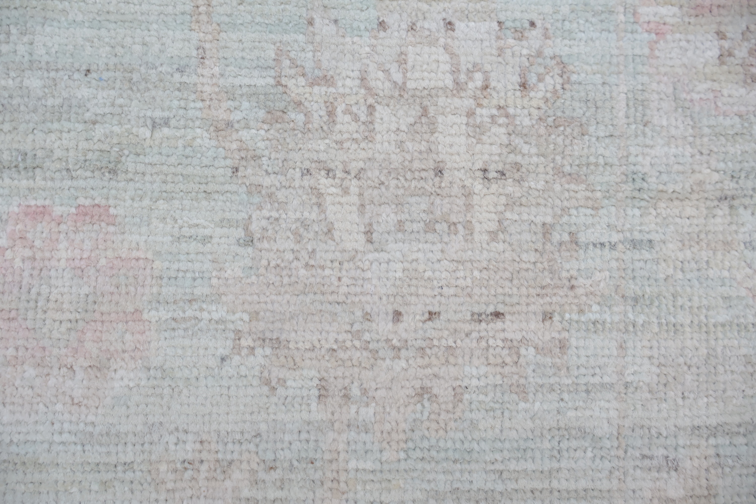 Muted Vegetable Dye Wool Oushak Turkish Runner Rug 3x12