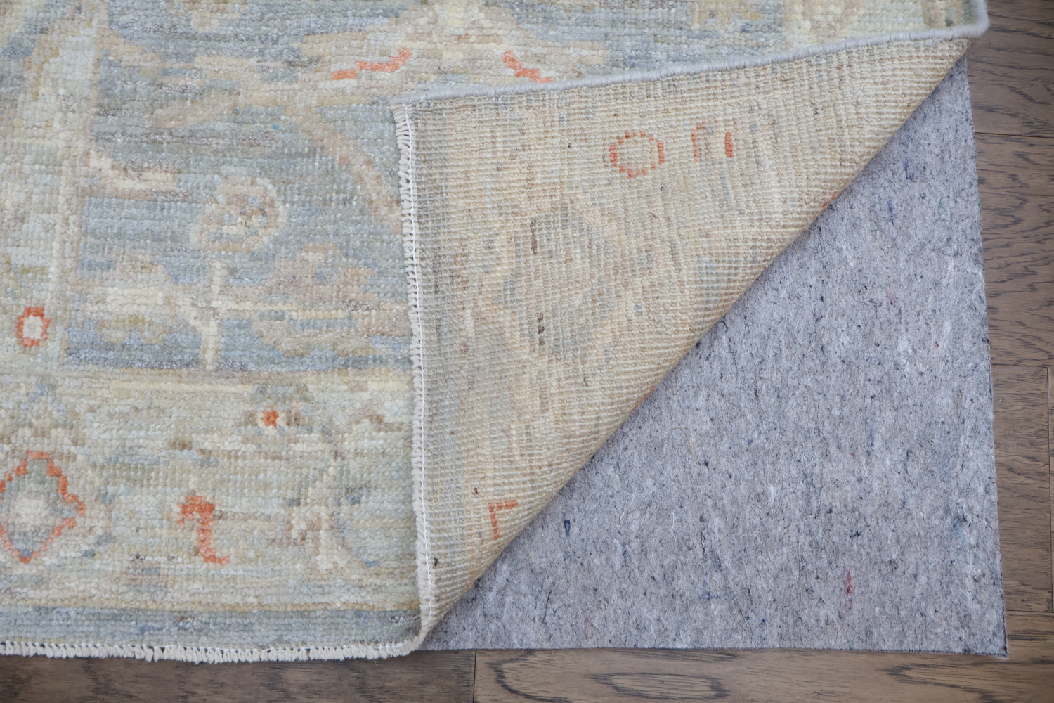Vegetable Dye Wool Oushak Turkish Runner Rug 2x10