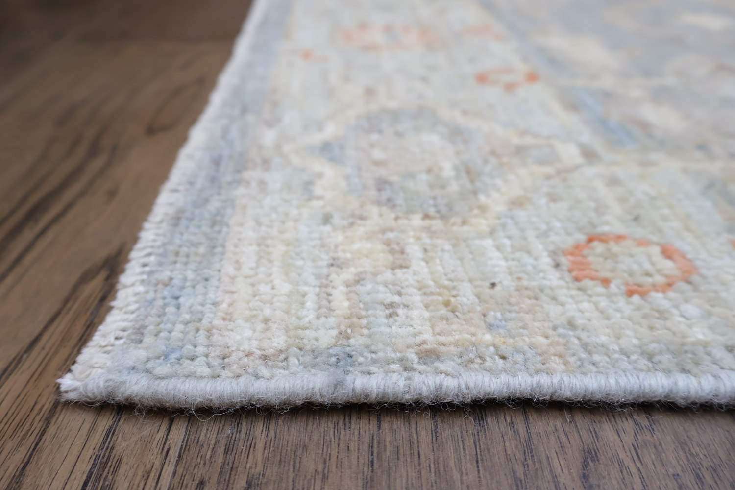 Vegetable Dye Wool Oushak Turkish Runner Rug 2x10
