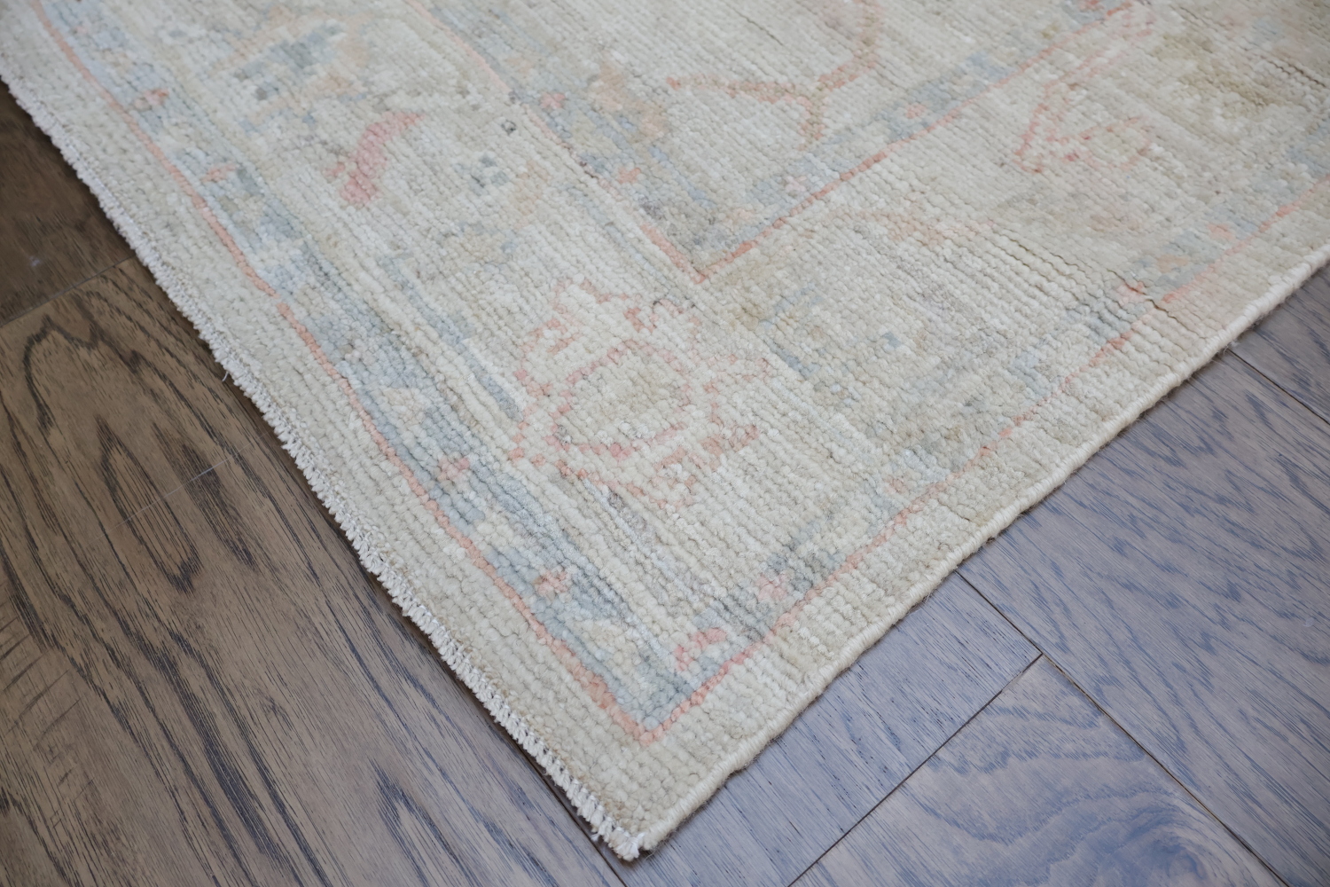 Muted Vegetable Dye Wool Oushak Turkish Runner Rug 3x10