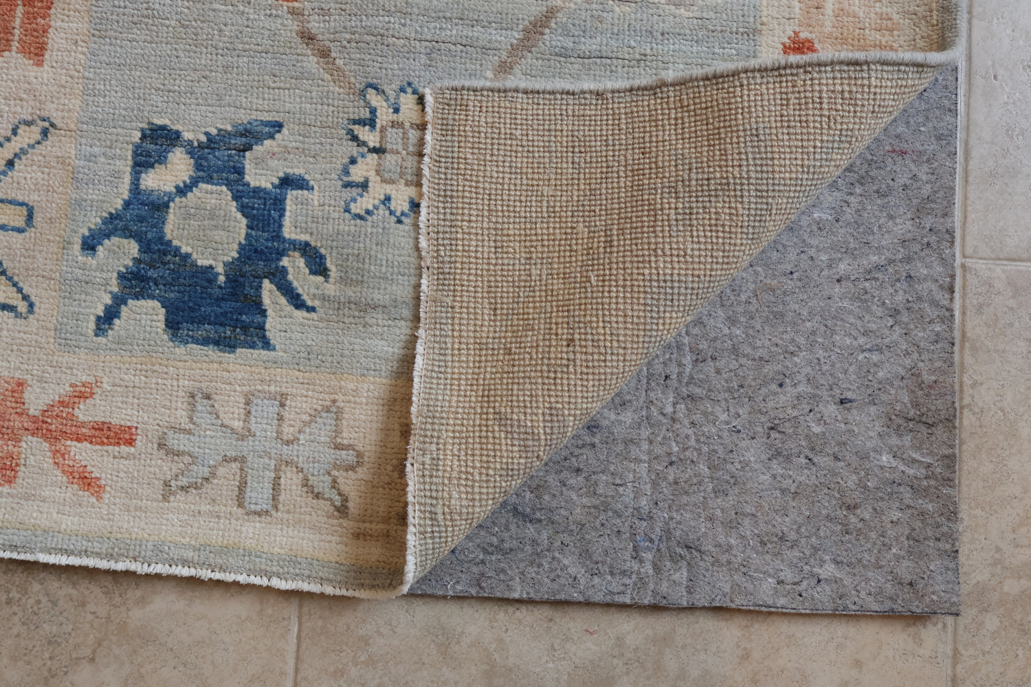 Blue All Over Vegetable Dye Wool Oushak Turkish Runner Rug 3x19